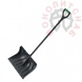 Лопата снеговая морозоустойчивый пластик 410х465 мм с металлическим черенком и V ручкой
