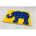 Обучающий детский пазл с английскими буквами "слон" из фанеры